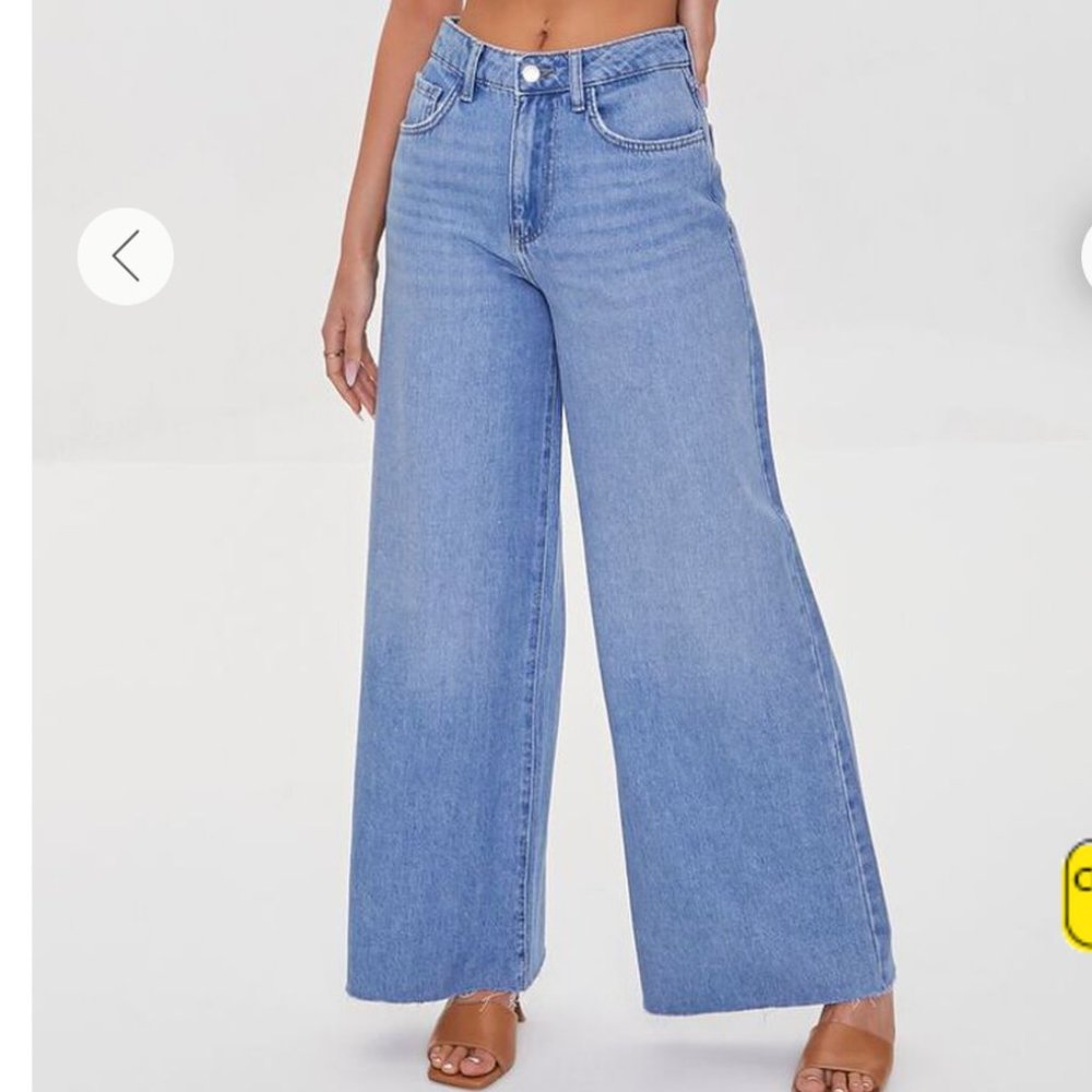 High rise wide leg jeans